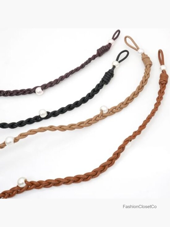PU Leather Thin Waist Belt Boho Knotted Skinny Belts for Dresses